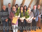 Die Geehrten und Ruheständler freuen sich über die Anerkennung der Stadtverwaltung, vertreten durch Bürgermeister Bubeck, Hauptamtsleiterin Reger und Personalratsvorsitzendem Speh. 