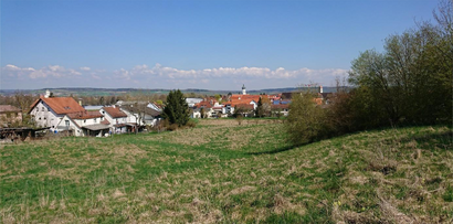 Blick auf das Grundstück des Quartiers Ziegeleschle