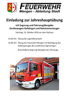 Einladung zur Jahreshauptübung